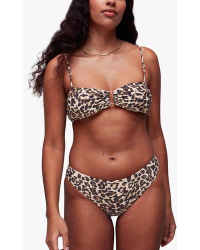 Whistles Animal Print Square Neck Sports Bra, Green at John Lewis & Partners