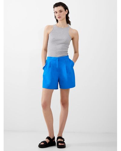 French Connection Alora Textured Shorts - Blue