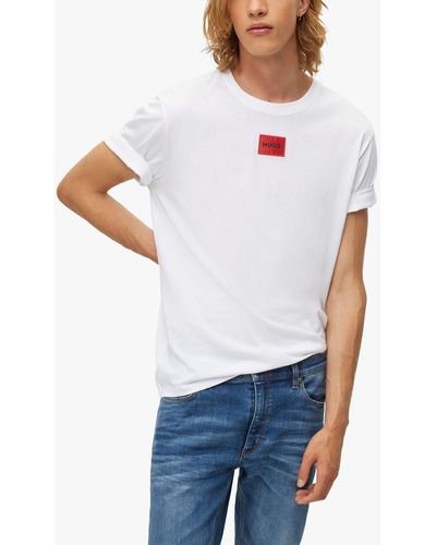 BOSS Cotton-jersey T-shirt With Logo Label - White