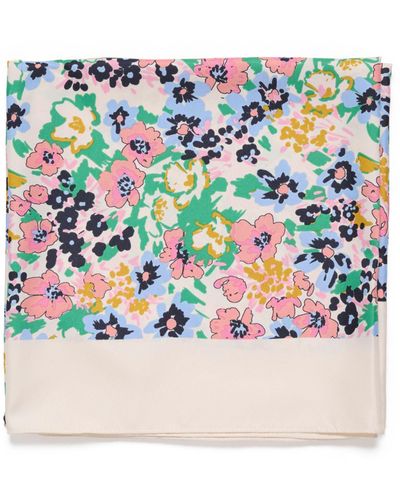 Part Two Namira Floral Square Scarf - Blue