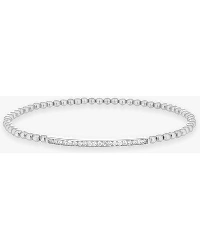 Simply Silver Cubic Zirconia Beaded Bracelet - Natural