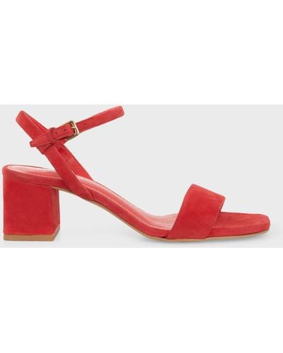 Hobbs Jilly Suede Block Heel Sandals - Red