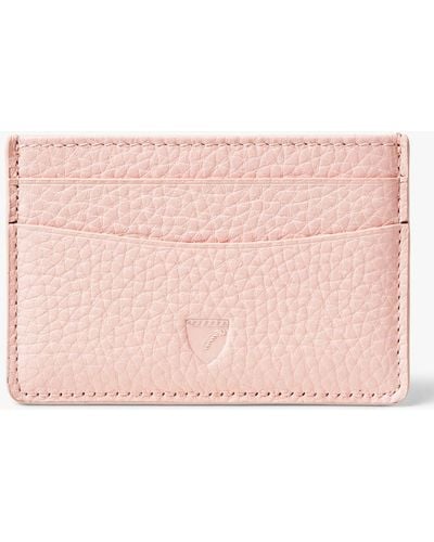 Aspinal of London Pebble Leather Slim Credit Card Case - Pink