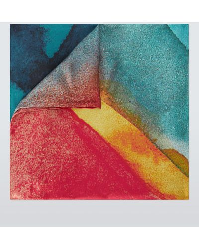 John Lewis Abstract Sunset Silk Square - Multicolour