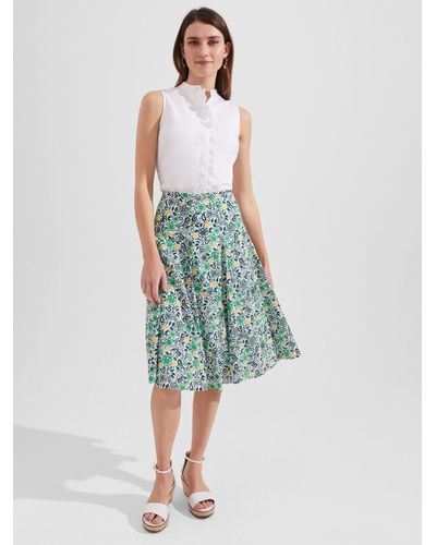 Hobbs Melina Floral Print Skirt - Green