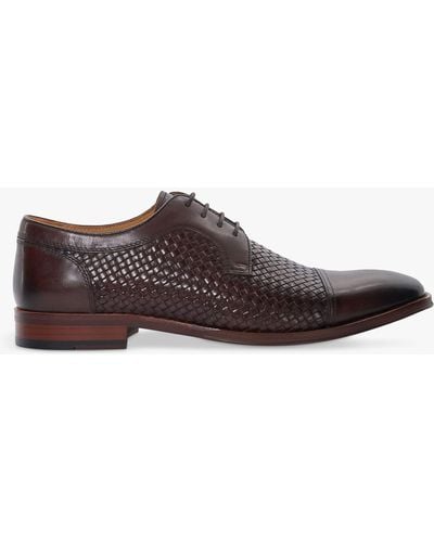 Dune Stimuli Leather Woven Toecap Oxford Shoes - Brown