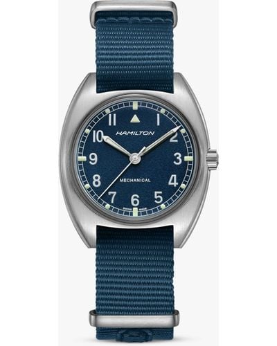 Hamilton H76419941 Khaki Aviation Mechanical Fabric Strap Watch - Blue