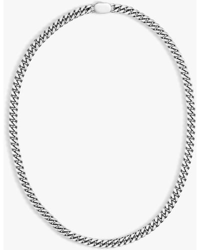 Orelia Chunky Flat Curb Chain Necklace - Metallic