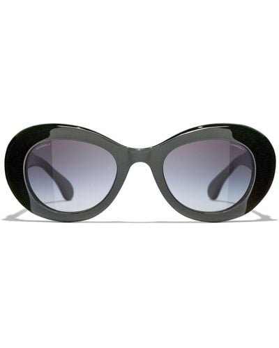 Chanel Oval Sunglasses Ch5448 Clear/blue Gradient