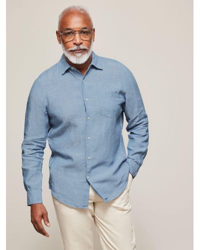 John Lewis Linen Regular Fit Shirt - Blue