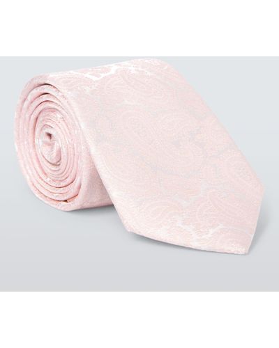 John Lewis Silk Paisley Tie - Pink