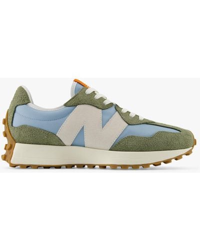 New Balance 327 Classic Suede Mesh Trainers - Green