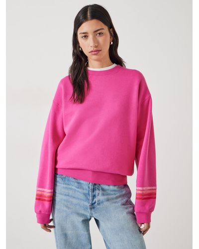 Hush Kaelynn Contrast Stripe Sweatshirt - Pink