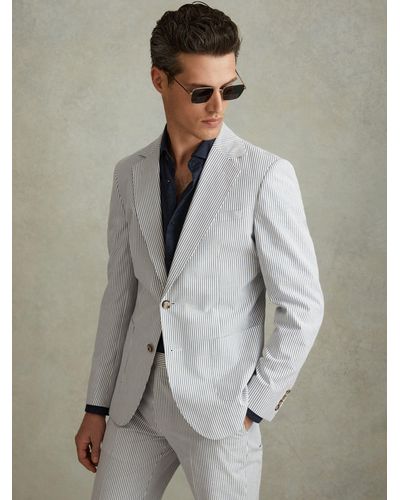 Reiss Barr Tailored Fit Stripe Suit Jacket - Grey