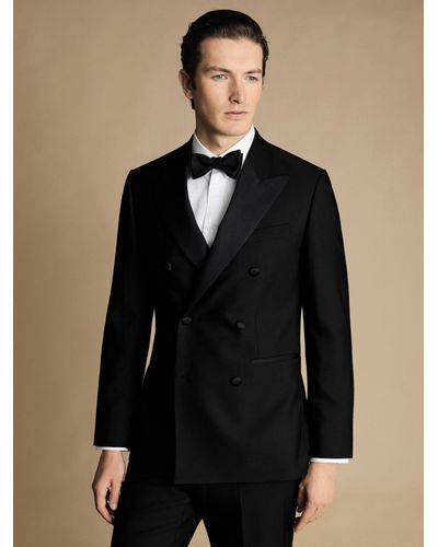 Charles Tyrwhitt Slim Fit Double Breasted Dinner Suit Jacket - Black