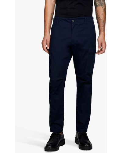 Sisley Stretch Cotton Slim Fit Trousers - Blue