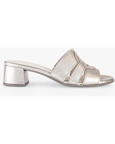 Gabor Bardot Leather Slip On Sandals - White