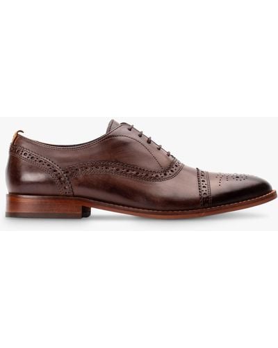 Base London Cast Washed Brogue Shoes - Brown