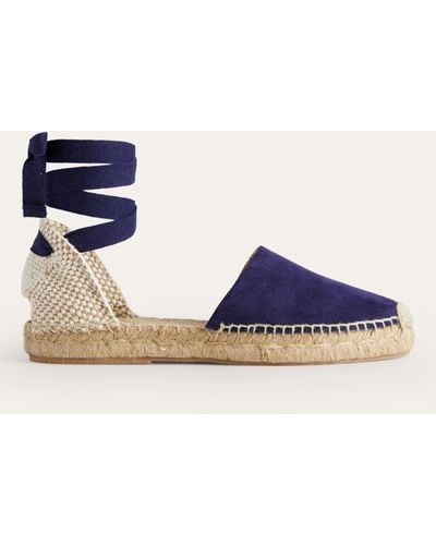 Boden Ankle Tie Flat Espadrilles - Blue