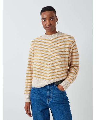 John Lewis Chevron Stripe Jumper - Natural