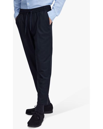 Casual Friday Hakan Drawstring Pleated Trousers - Blue