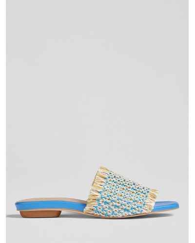 LK Bennett Meera Raffia Flat Sandals - Multicolour
