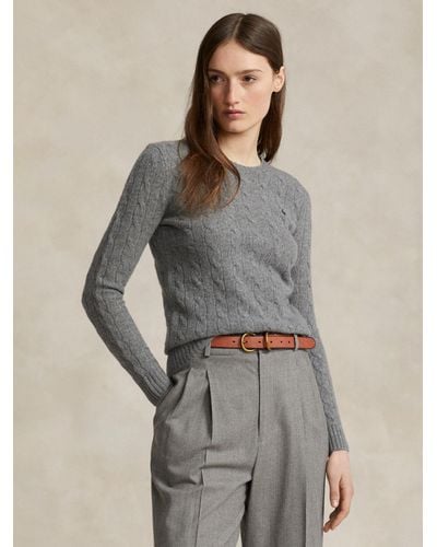 Ralph Lauren Polo Julianna Cable Knit Jumper - Grey