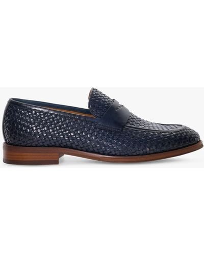 Dune Saharas Leather Penny Loafers - Blue