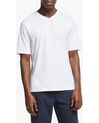 John Lewis V-neck Organic Cotton Lounge T-shirt - White