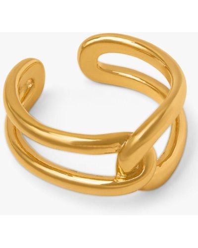 Orelia Interlocking Knot Detail Adjustable Ring - Metallic