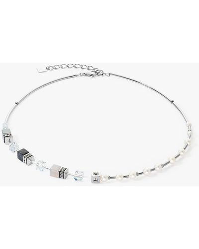 COEUR DE LION Multi Stone And Freshwater Pearl Collar Necklace - Natural