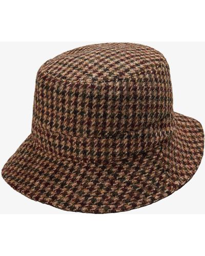 Brora Harris Tweed Wool Bucket Hat - Brown