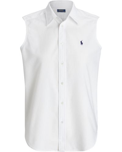 Ralph Lauren Polo Sleeveless Cotton Shirt - White