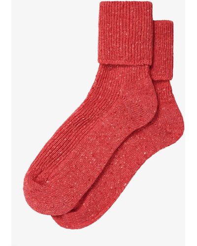 Brora Donegal Cashmere Blend Socks - Red