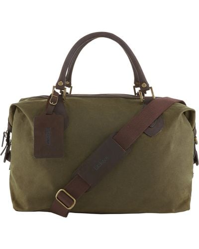 Barbour Wax Cotton Travel Explorer Holdall - Green