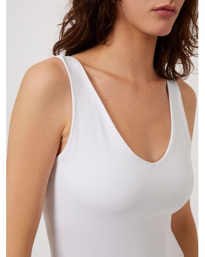 Great Plains Core Organic Cotton Fitted Tank Top - White