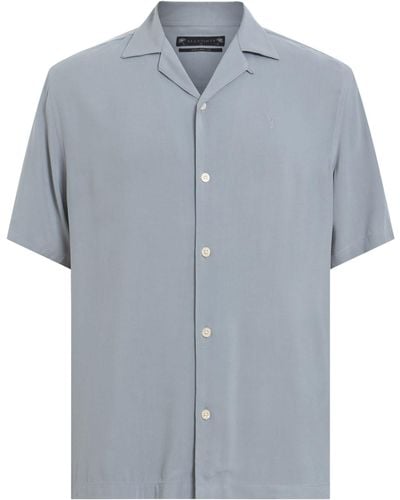 AllSaints Venice Short Sleeve Shirt - Blue