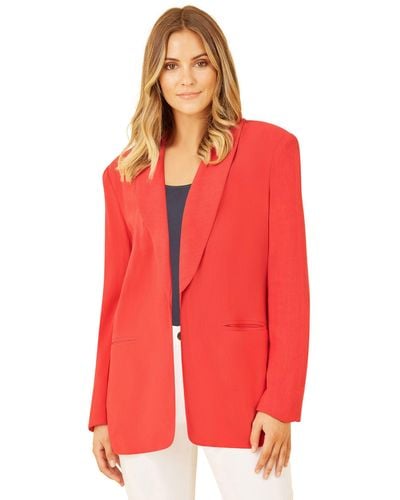 Yumi' Relaxed Fit Blazer - Red