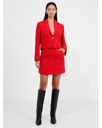 French Connection Azzurra Tweed Mini Skirt - Red