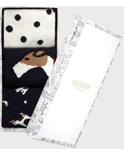 Hobbs Fox Terrier Novelty Socks Set - White