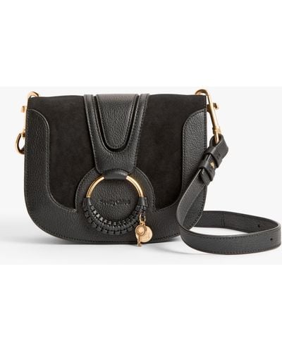 See By Chloé Small Hana Suede Leather Satchel Bag - Black