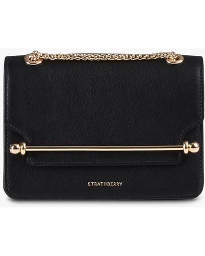 Strathberry East/west Mini Leather Cross Body Bag - Black