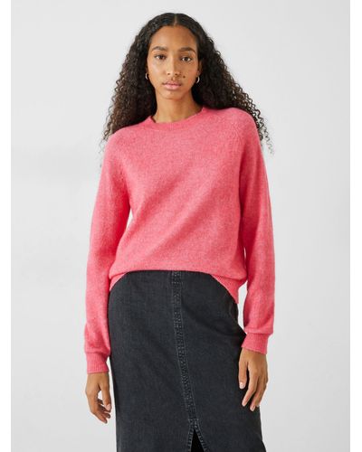 Hush Tabby Fluffy Crew Neck Jumper in Yellow Lyst UK