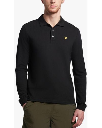 Lyle & Scott Long Sleeve Polo Shirt - Black
