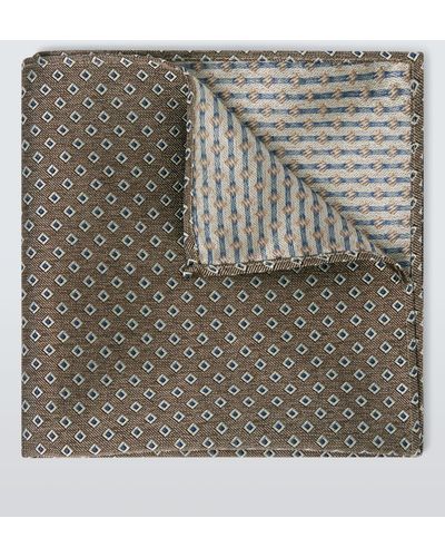 John Lewis Silk Tile Pocket Square - Grey
