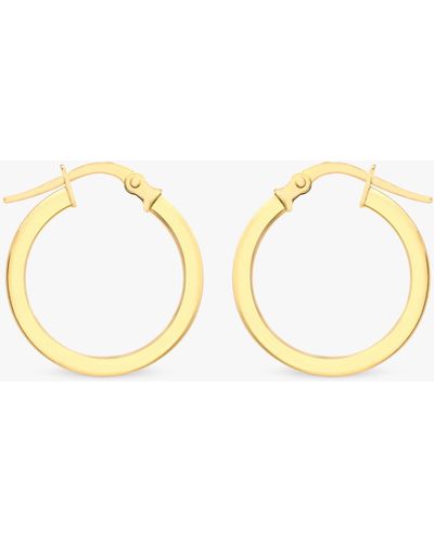 Ib&b 9ct Yellow Gold Creole Hoop Medium Earrings - Metallic