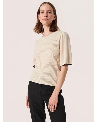Soaked In Luxury Adrianna Roll Neck Jumper - Natural