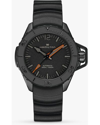 Hamilton H77845330 Khaki Navy Frogman Automatic Rubber Strap Watch - Black