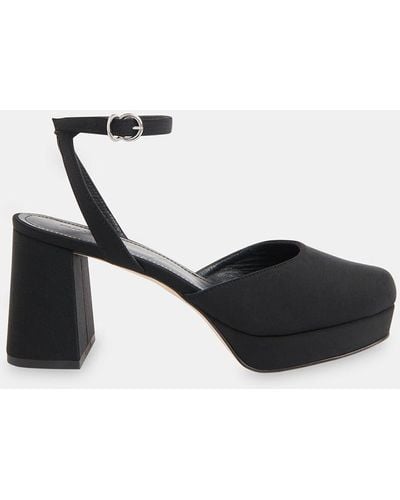 Whistles Estella Satin Platform Shoes - Black
