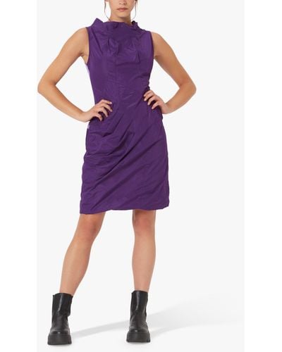 James Lakeland Sleeveless Taffeta Dress - Purple